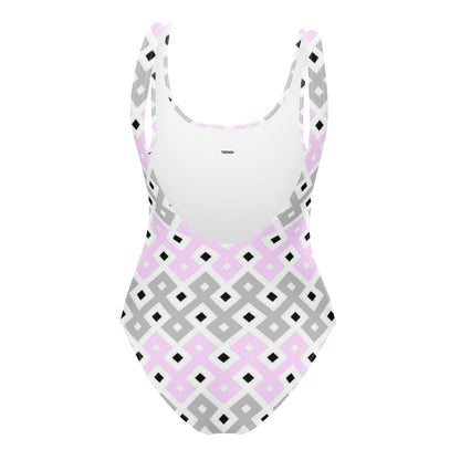 Pink & Grey Tribal Pattern One-Piece Swimsuit