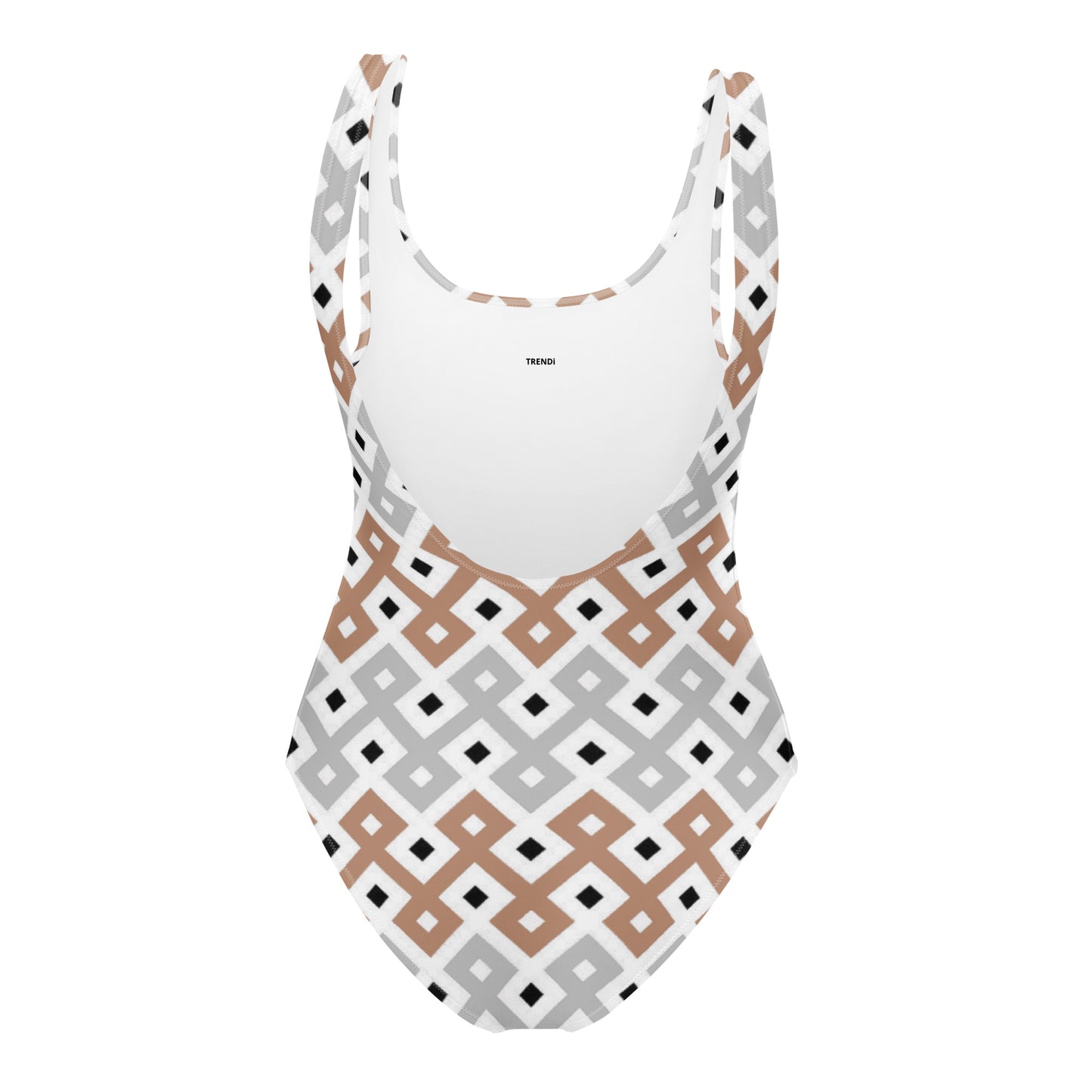 Brown & Grey Tribal Pattern One-Piece Swimsuit