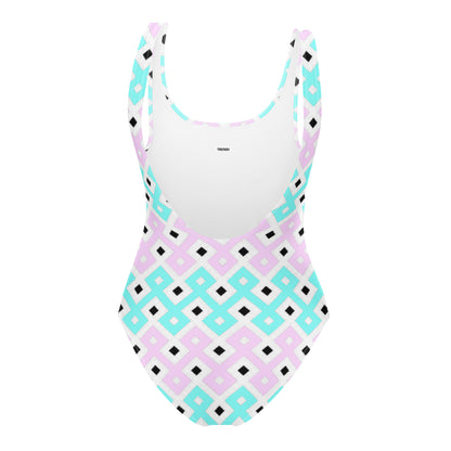 Pink & Blue Tribal Pattern One-Piece Swimsuit