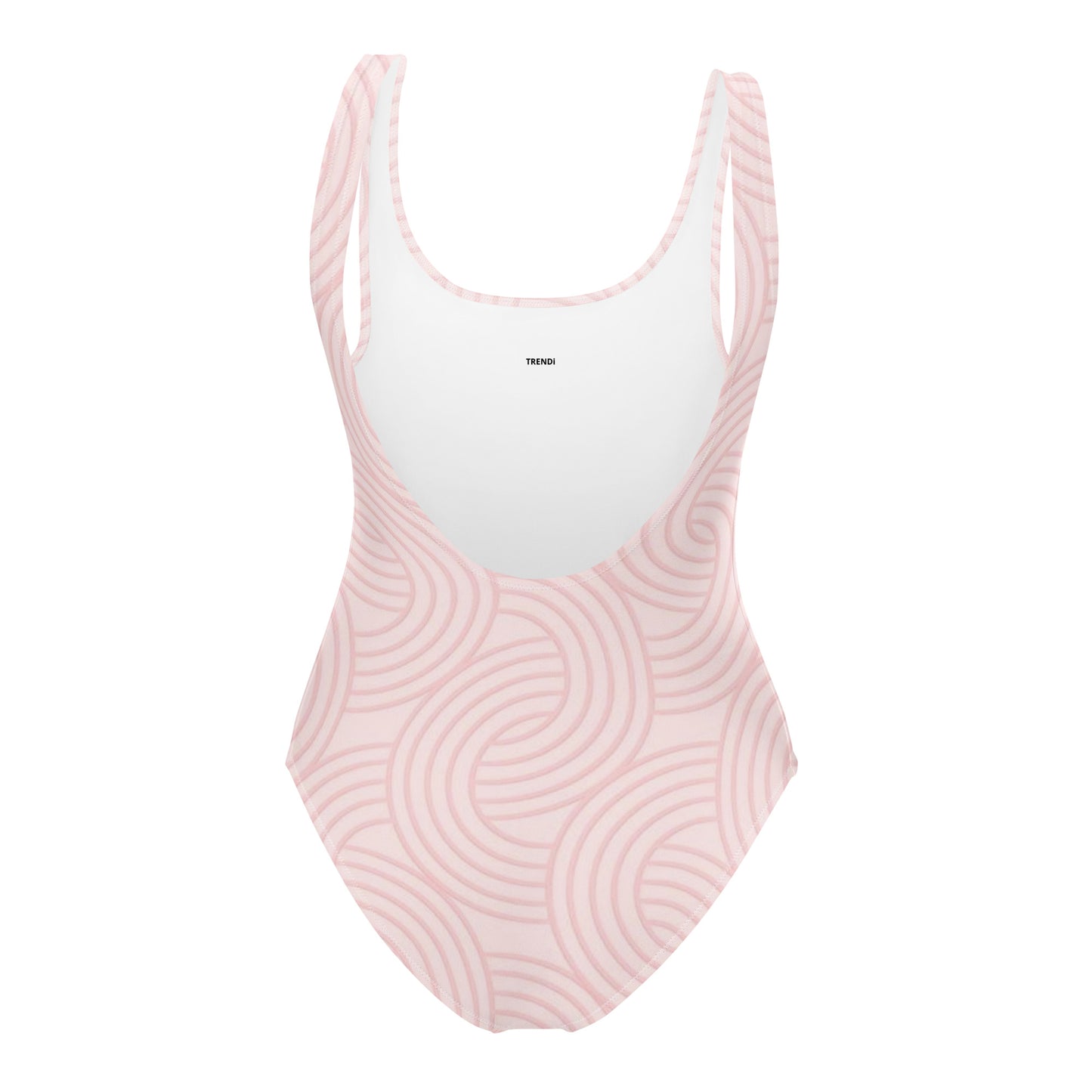 Peach Circular Pattern One-Piece Swimsuit