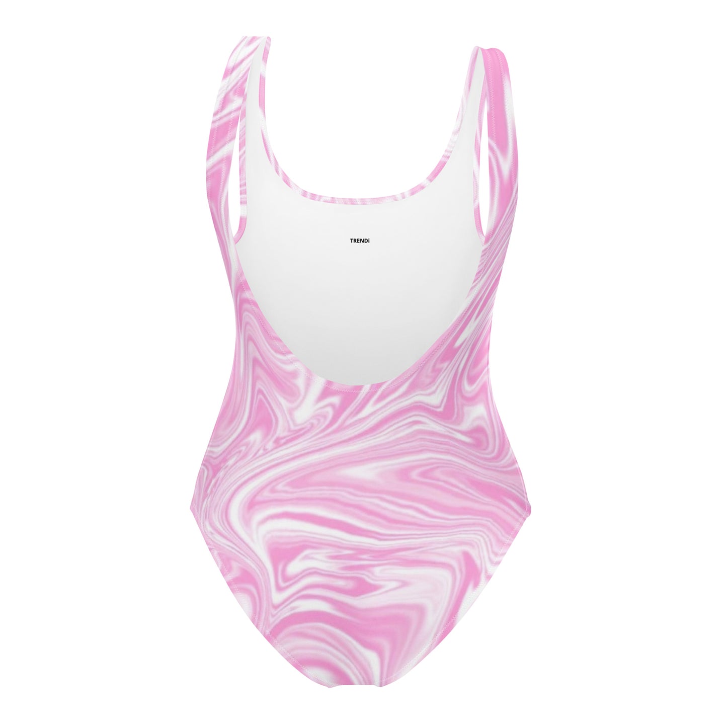 Pink Liquid Pattern One-Piece Swimsuit