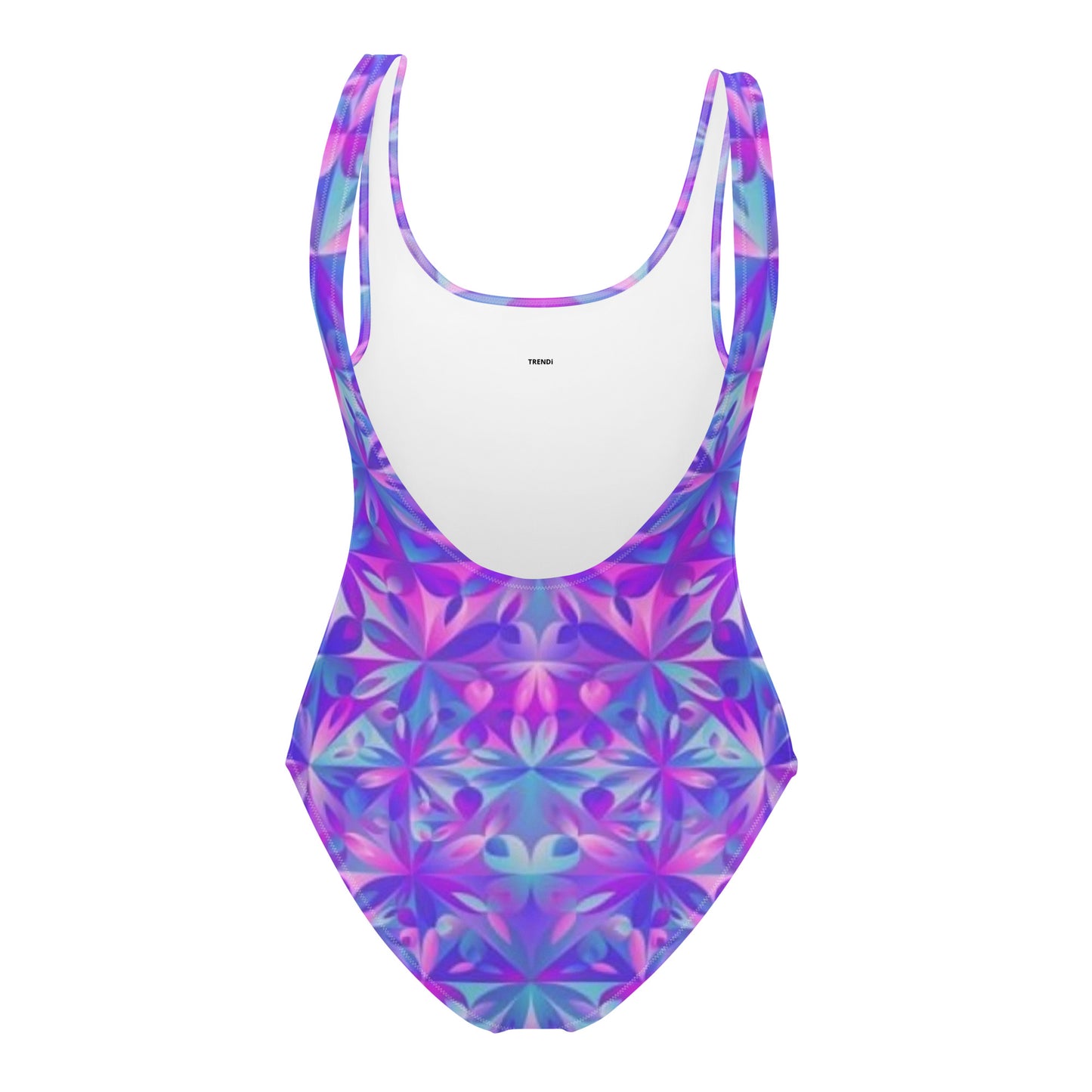 Purple Color Spectrum Print One-Piece Swimsuit