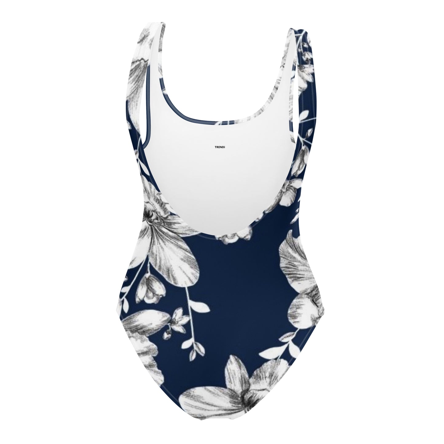 Black Pasifika Pattern One-Piece Swimsuit