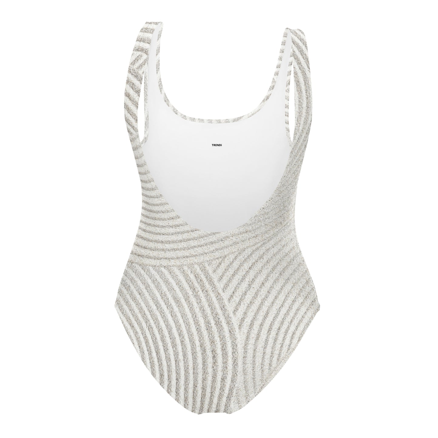 Grey Circular Pattern One-Piece Swimsuit