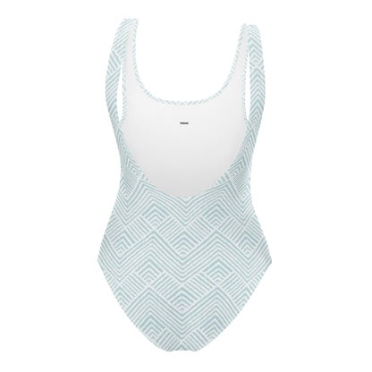 Blue Zig-zag One-Piece Swimsuit