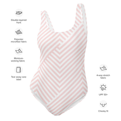 Pink Striped One-Piece Swimsuit