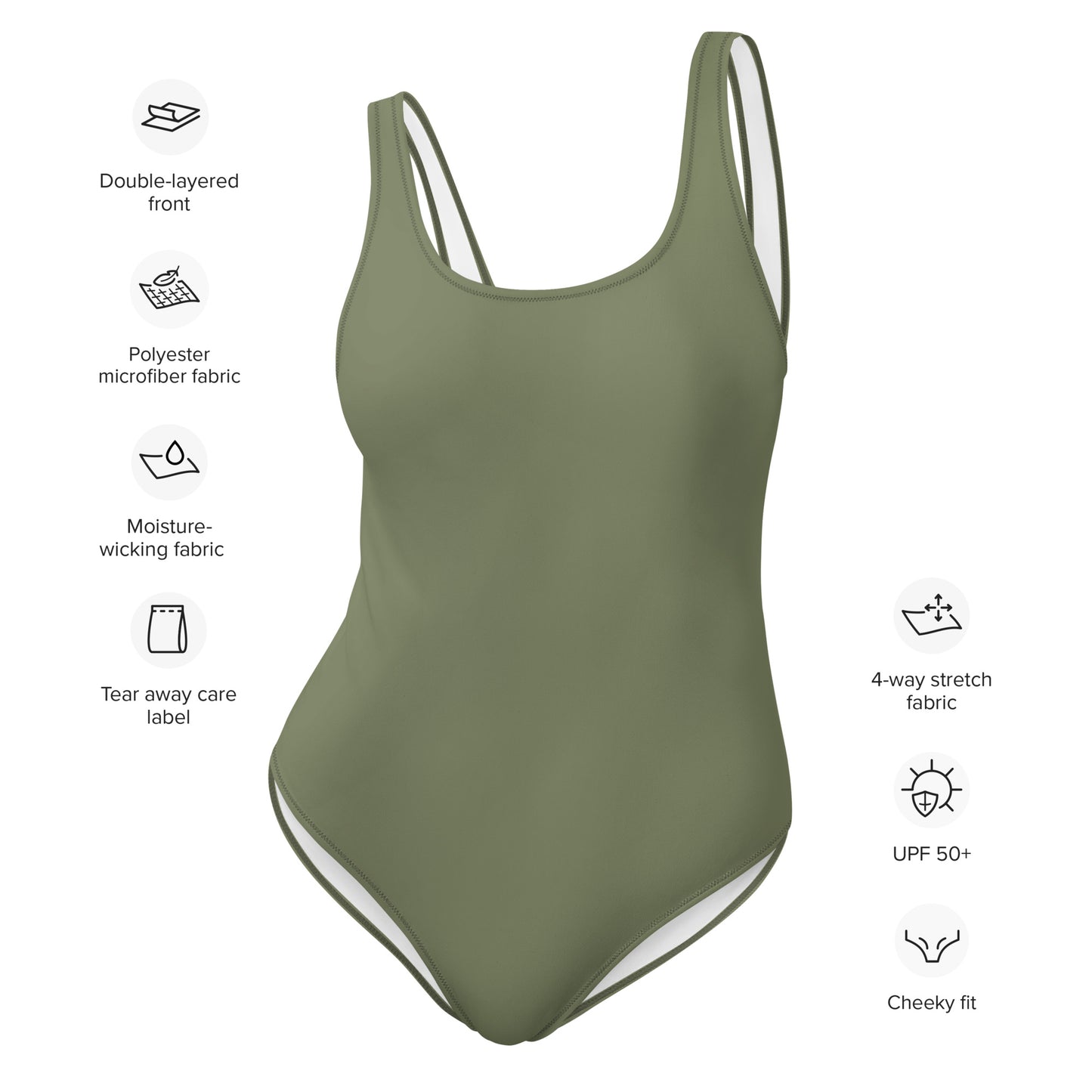 Olive Green One-Piece Swimsuit