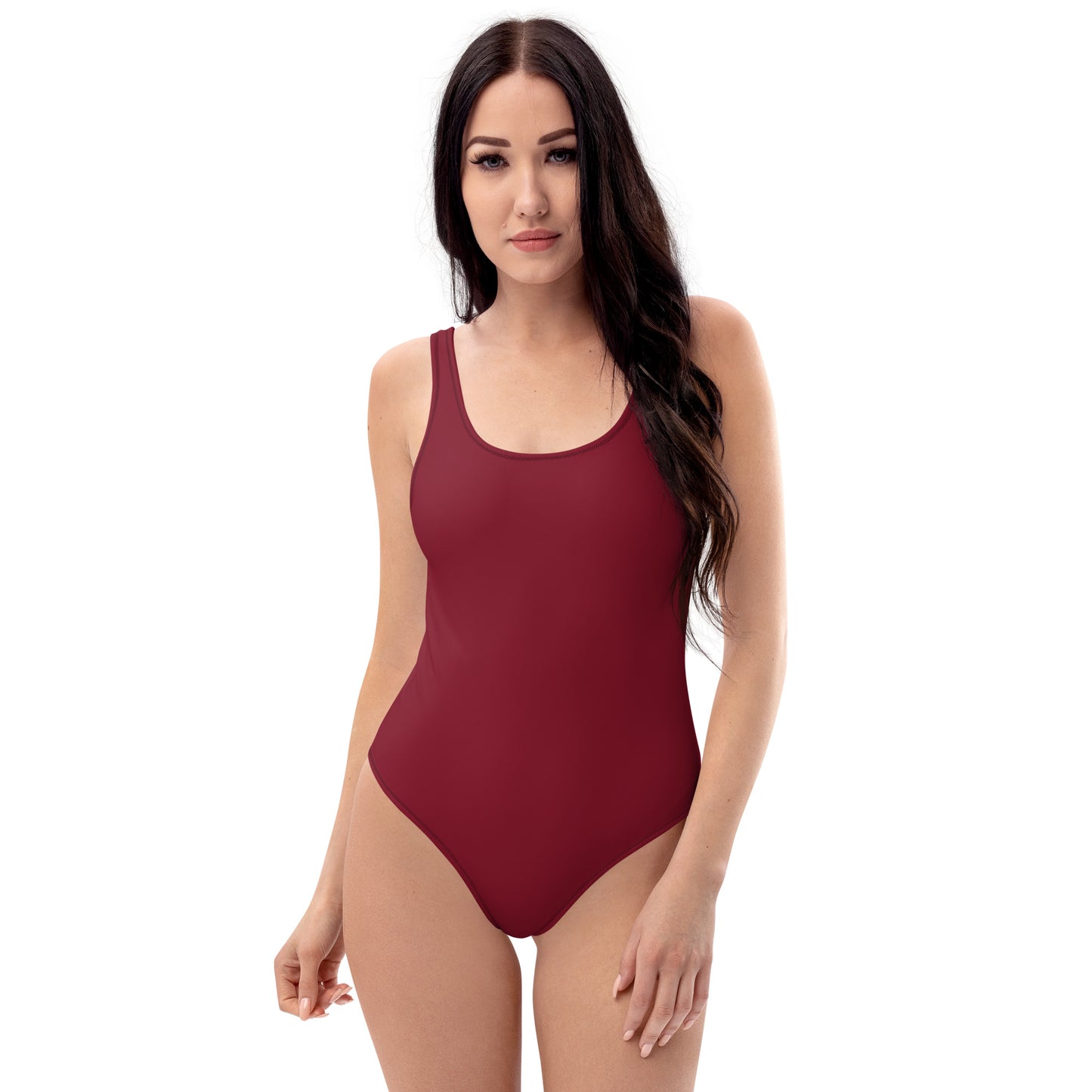 Burgundy One-Piece Swimsuit