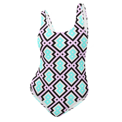 Pink & Blue Diamond Prism One-Piece Swimsuit