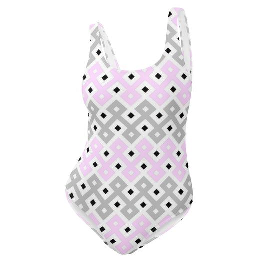 Pink & Grey Tribal Pattern One-Piece Swimsuit