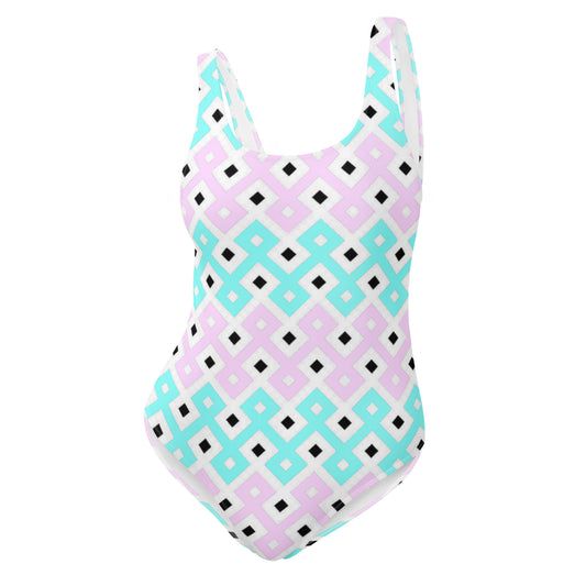 Pink & Blue Tribal Pattern One-Piece Swimsuit