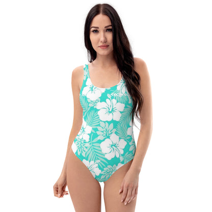 Blue Tropical One-Piece Swimsuit