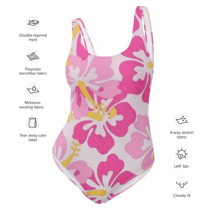 Pink Floral One-Piece Swimsuit