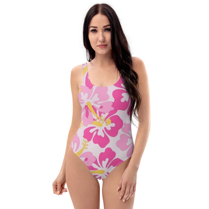 Pink Floral One-Piece Swimsuit