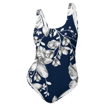 Black Pasifika Pattern One-Piece Swimsuit