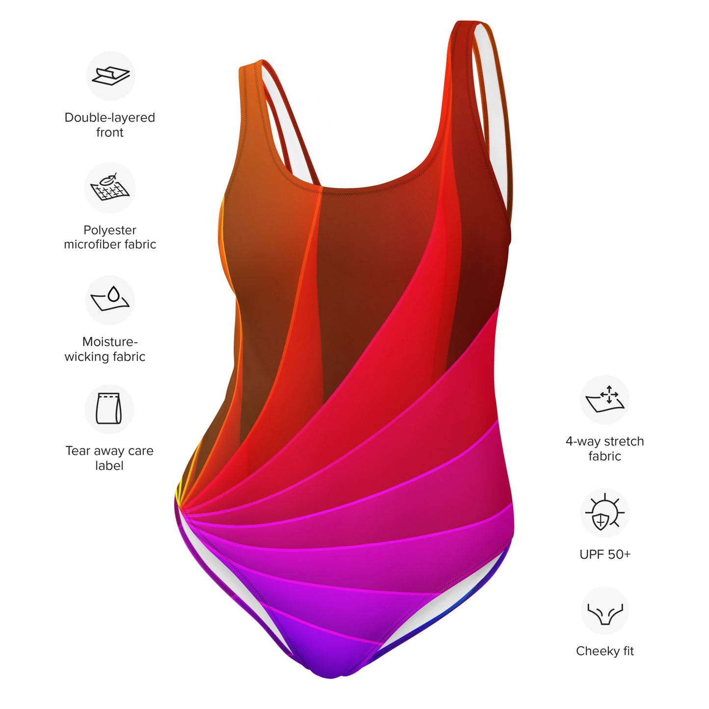 Red Rainbow Prism One-Piece Swimsuit