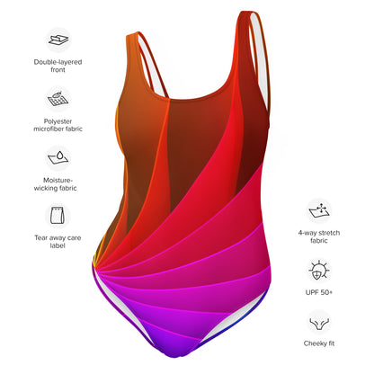 Red Rainbow Prism One-Piece Swimsuit