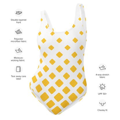 Yellow Diamond One-Piece Swimsuit