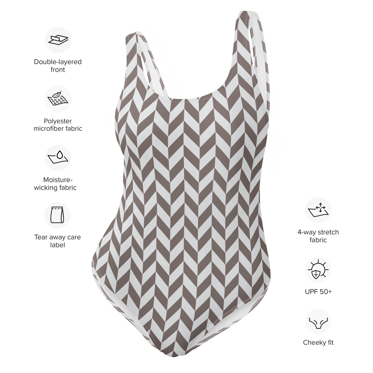 Monochrome Pattern  One-Piece Swimsuit