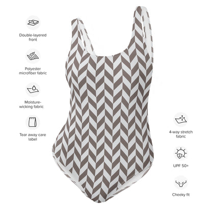 Monochrome Pattern  One-Piece Swimsuit