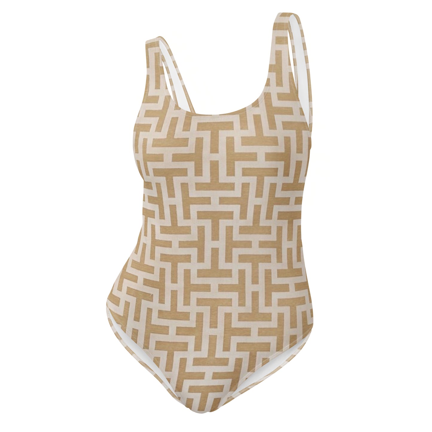 "T" Pattern One-Piece Swimsuit