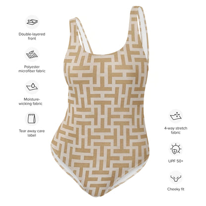 "T" Pattern One-Piece Swimsuit