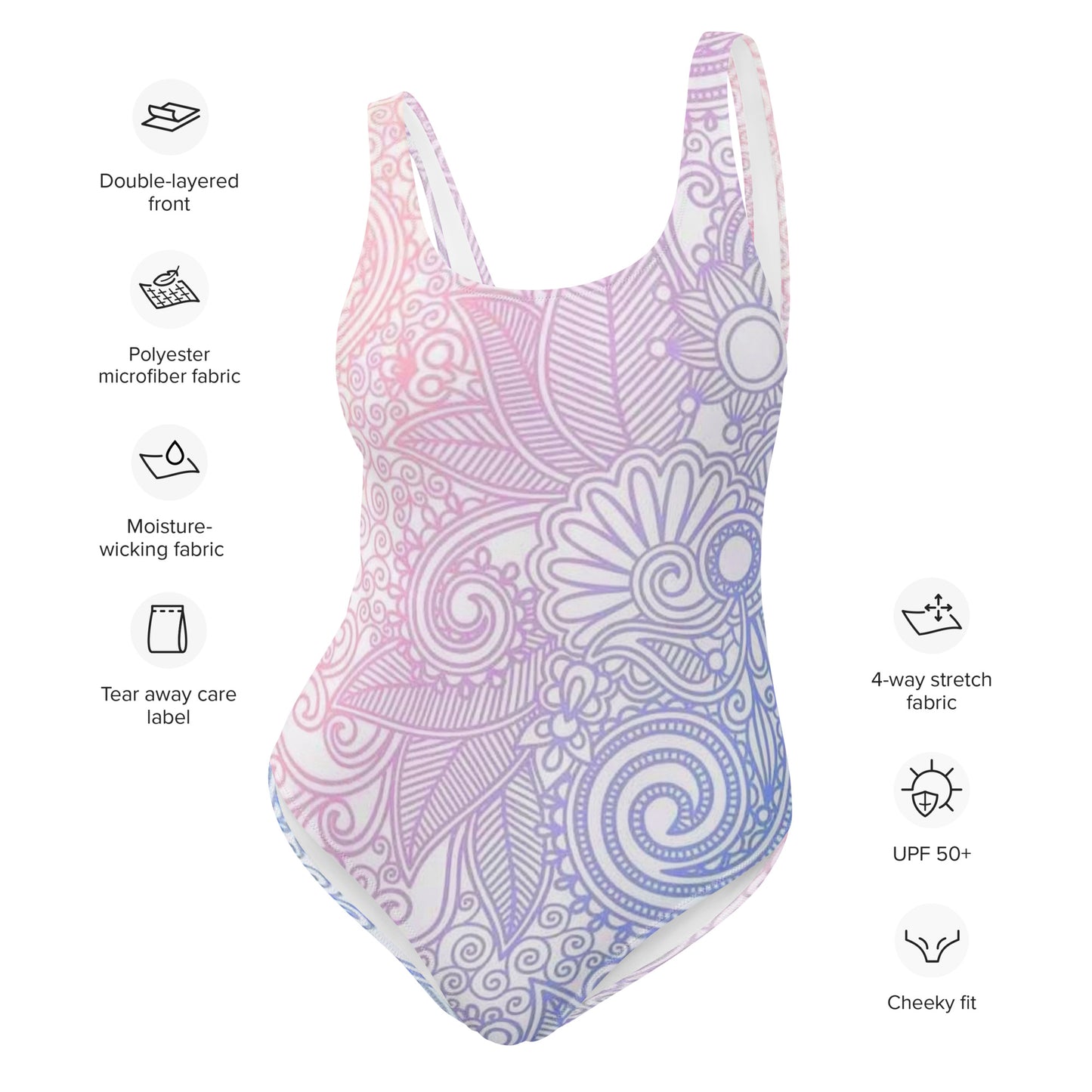 Paisley Pattern One-Piece Swimsuit