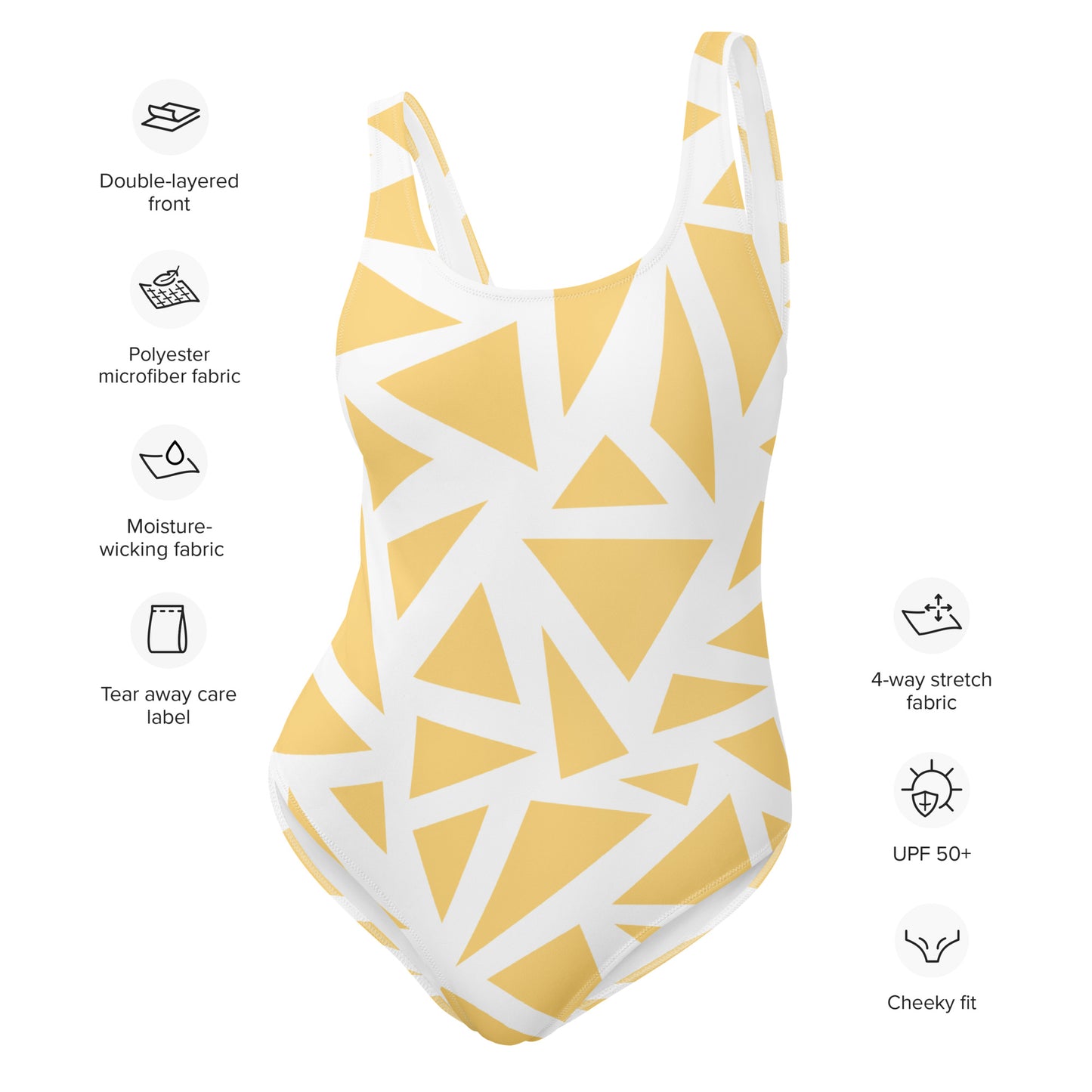 Yellow Triangle One-Piece Swimsuit