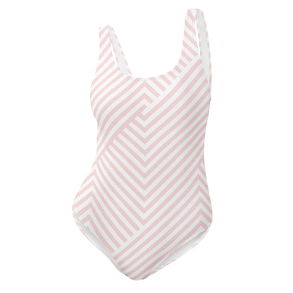 Peach Zig-zag One-Piece Swimsuit