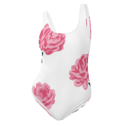 Pink Flower One-Piece Swimsuit