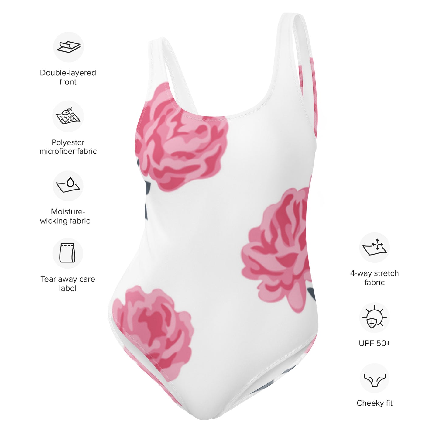 Pink Flower One-Piece Swimsuit