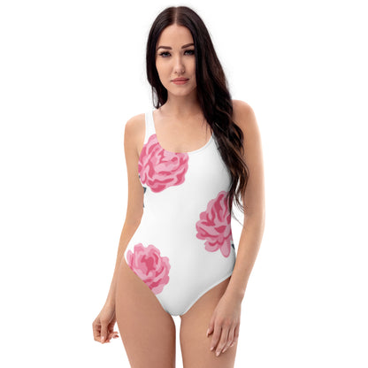 Pink Flower One-Piece Swimsuit