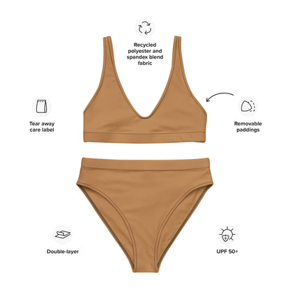 Tan Brown high-waisted bikini