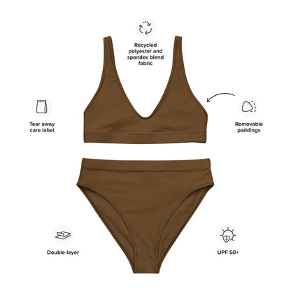 Brown high-waisted bikini