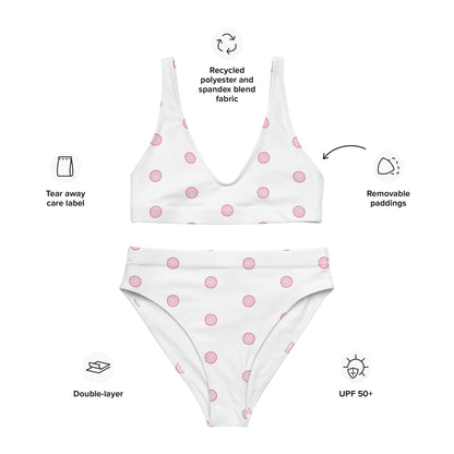 Pink Polka Dot high-waisted bikini