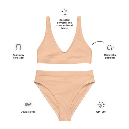 Peach high-waisted bikini