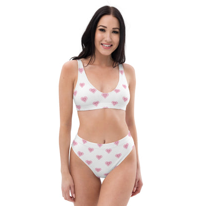 Pink Heart high-waisted bikini