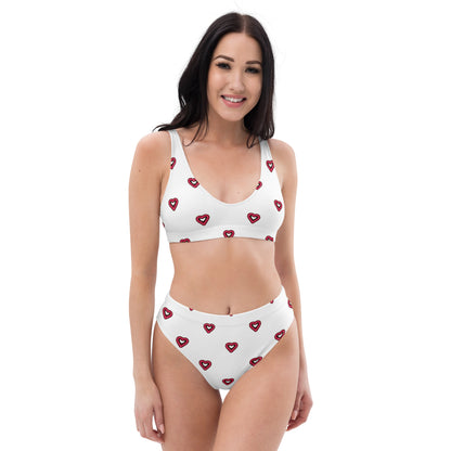 Red Heart high-waisted bikini