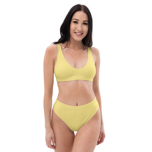 Yellow high-waisted bikini