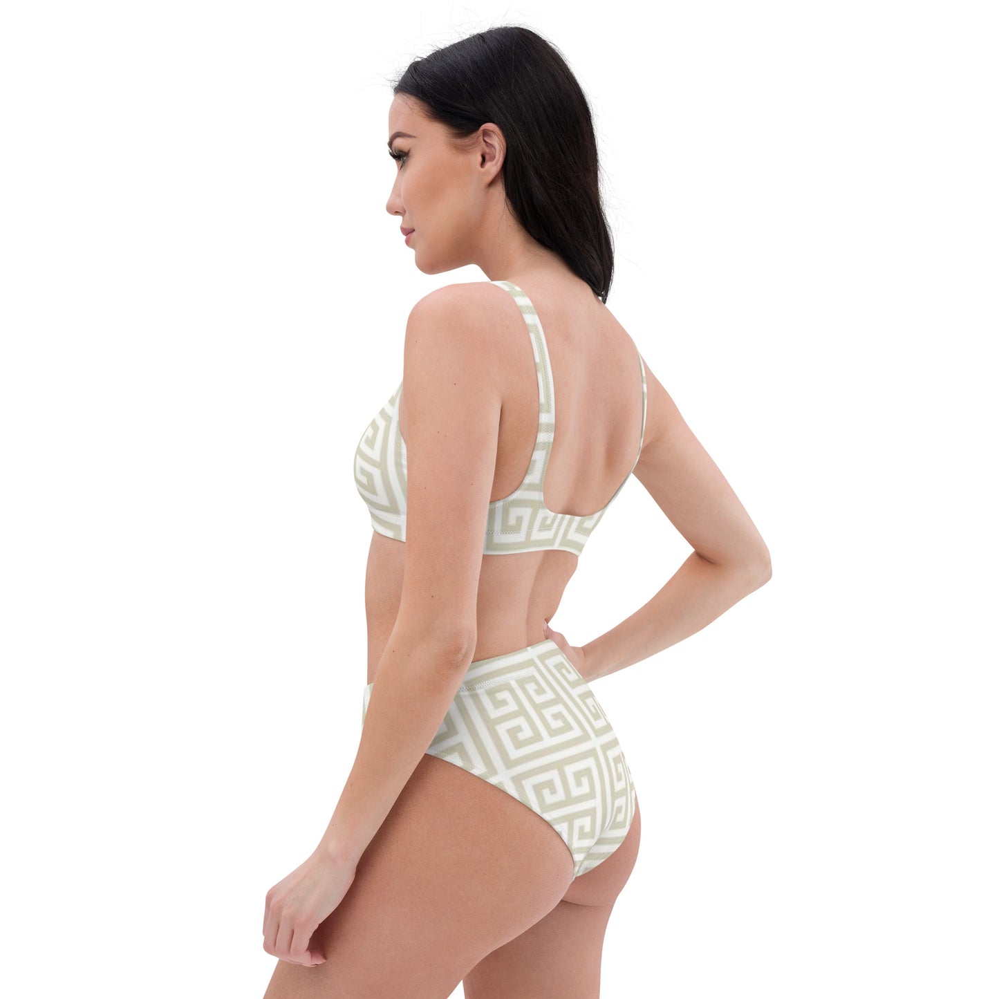 Maze Pattern high-waisted bikini