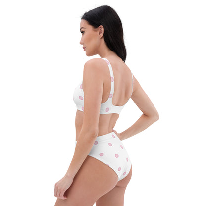 Pink Polka Dot high-waisted bikini