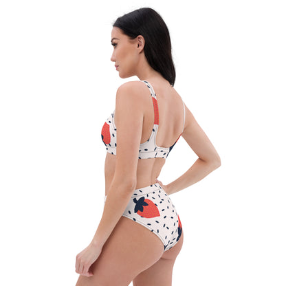 Strawberry high-waisted bikini