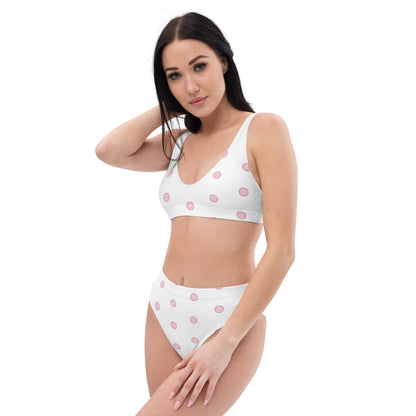 Pink Polka Dot high-waisted bikini