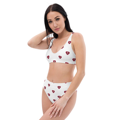 Red Heart high-waisted bikini