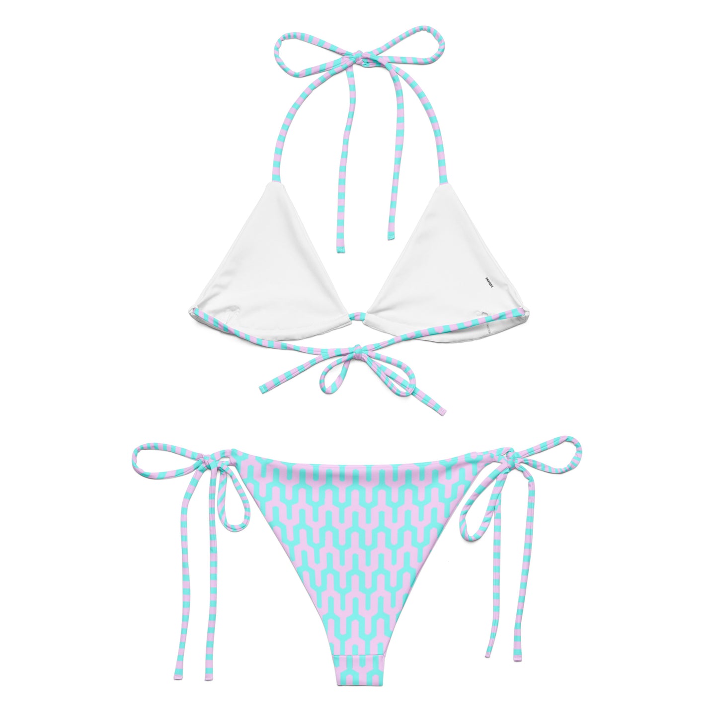 Pink & Blue Wavy String Bikini