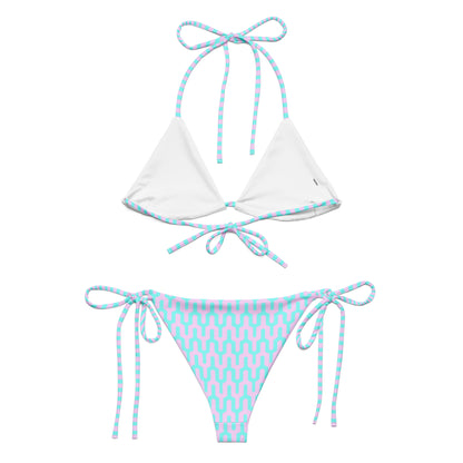 Pink & Blue Wavy String Bikini