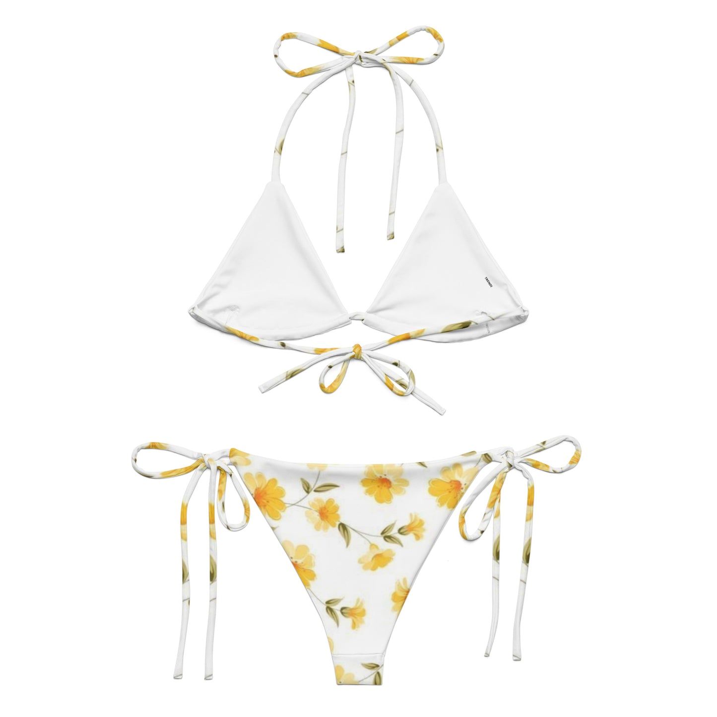 yellow Flower String Bikini