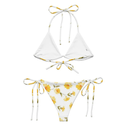 yellow Flower String Bikini