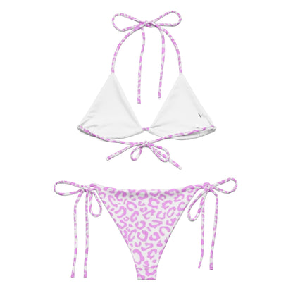 Pink Leopard Print String Bikini