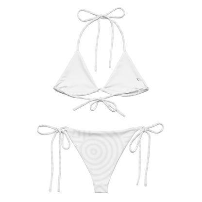 Light Grey Circular Pattern String Bikini
